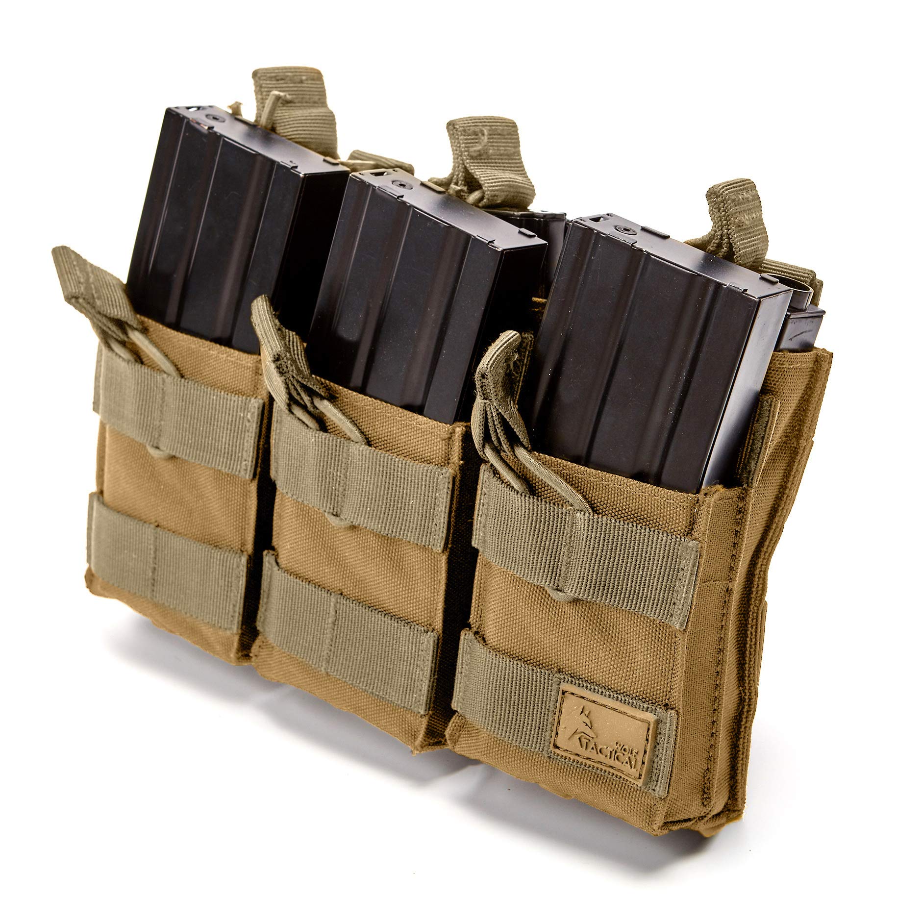 WOLF TACTICAL Molle Mag Pouch - Open Top Magazine Holder Carrier with Bungee Straps Tactical Pouches