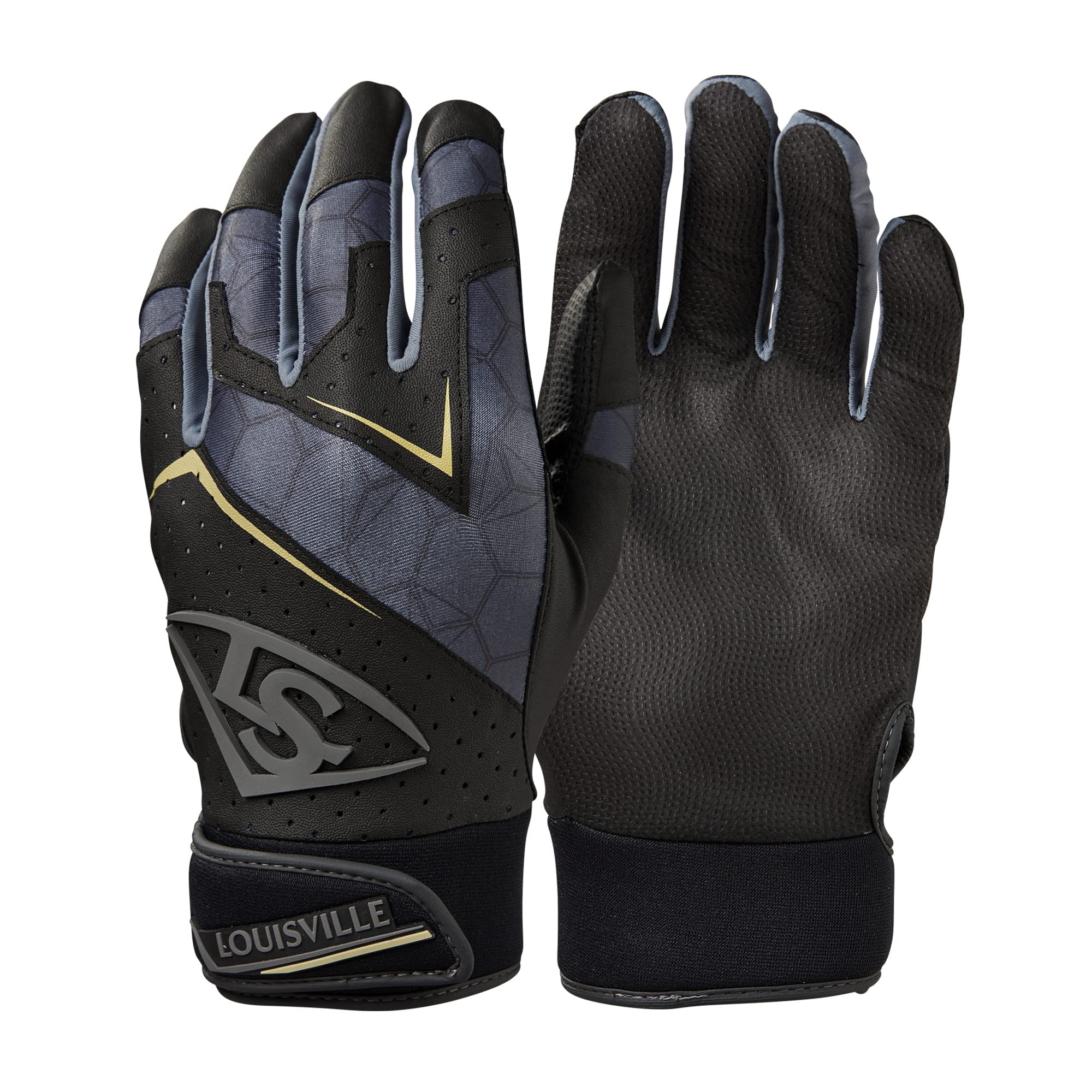 Louisville Slugger Adult Genuine 2.0 Batting Gloves - Black, 2X-Large — image 1