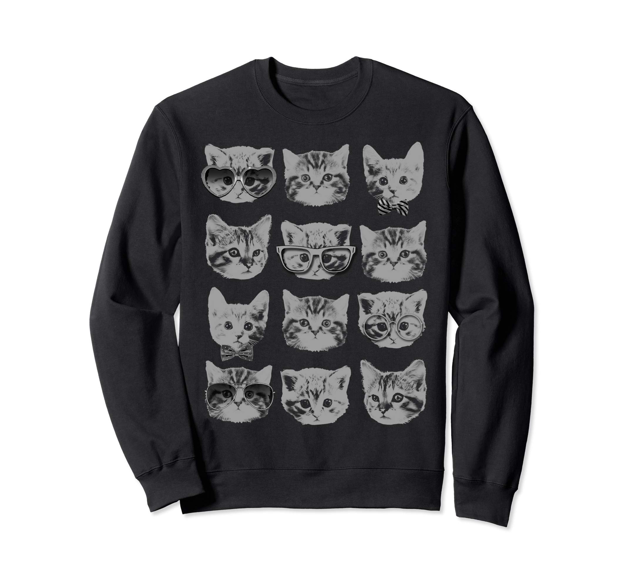 Graytone Kitten With Accessories Stacked Sweatshirt