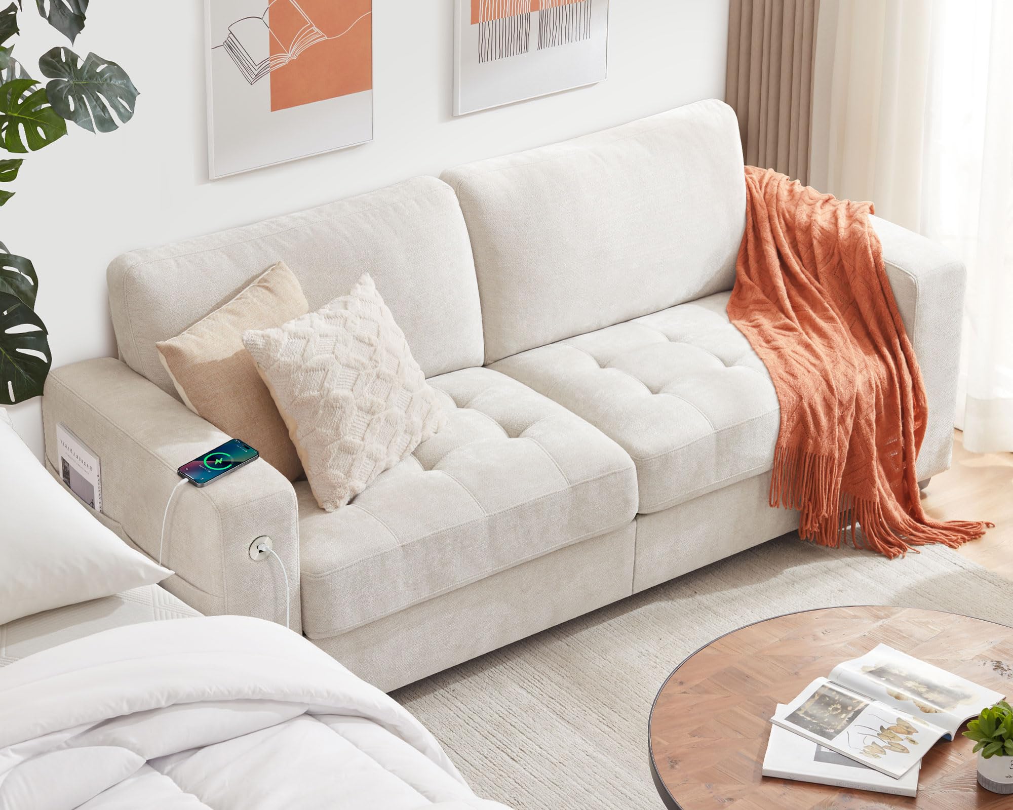 Ihanherry 89" Modern Sofa 3Seats Couches for Living Room