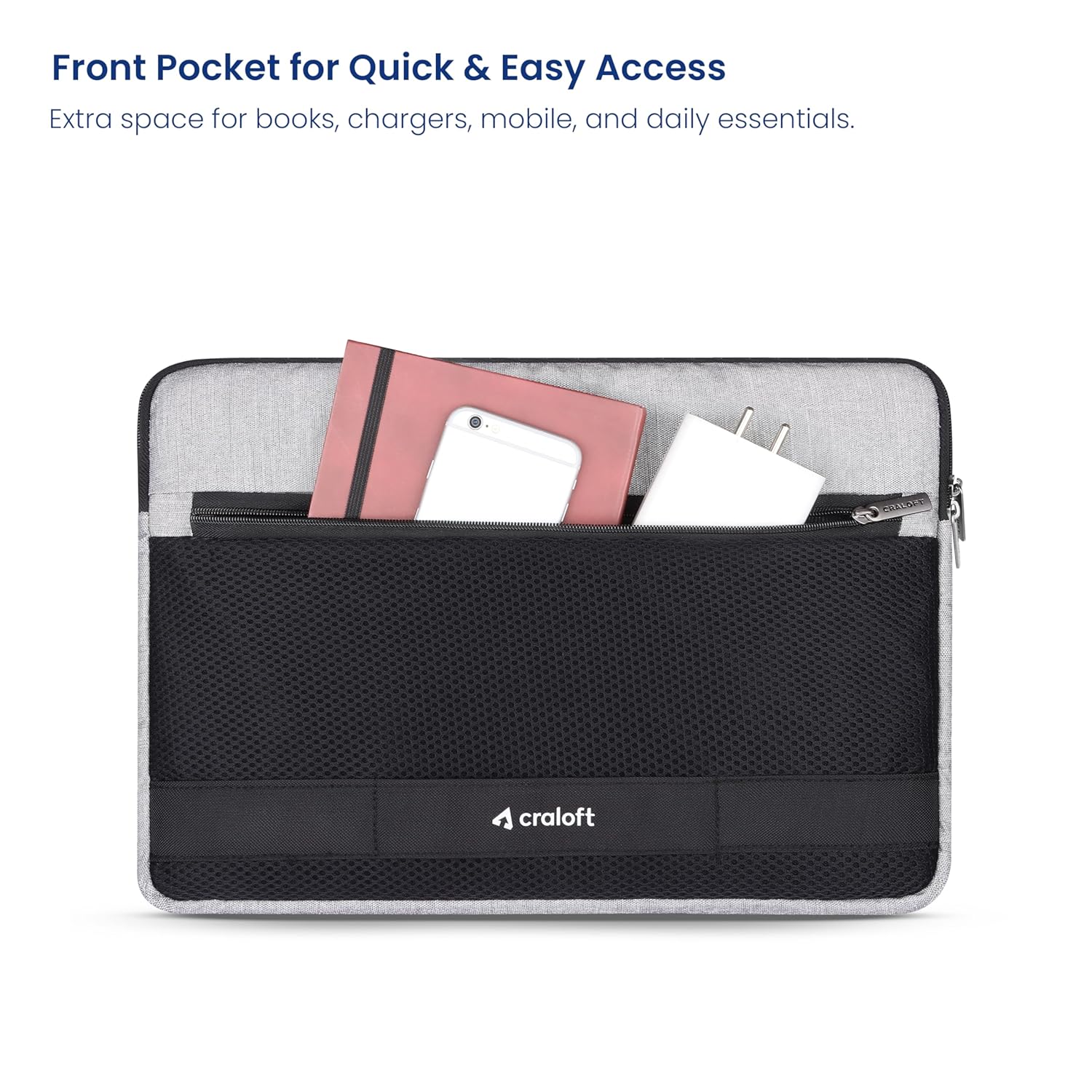 Craloft 14 Inch Portable Laptop Sleeve Cover Bag with Handle - Durable Water-Resistant Polyester Padded Case Compatible with MacBook Air M4, MacBook Pro, Dell, HP, Lenovo - Office & Travel use 27 81h+kvXuokL. SL1500