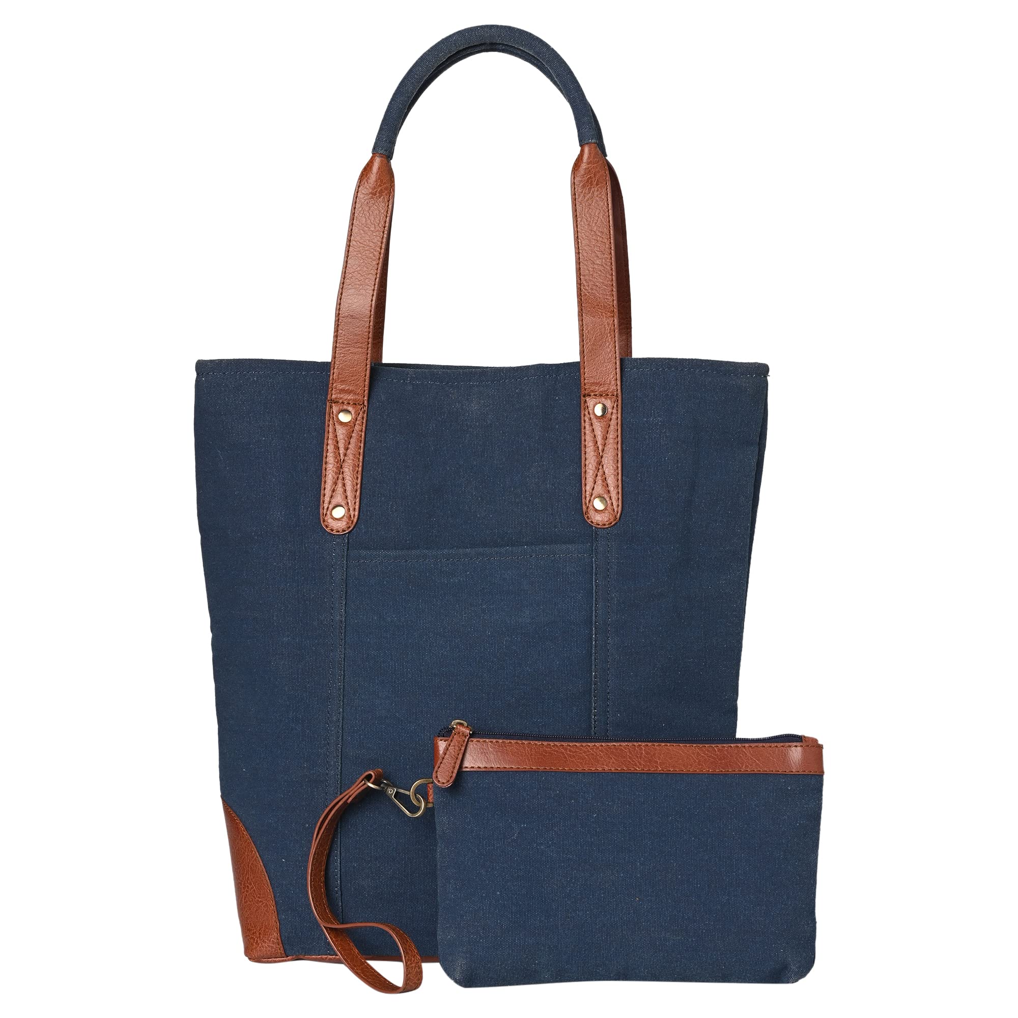 Mona B Large Tote Bag For Women Stylish Multipurpose Canvas Shoulder Handbag Durable For Shopping | Travel | Office Daily Essential, Navy (B0C5SVT8ZG) Amazon Price History, Amazon Price Tracker