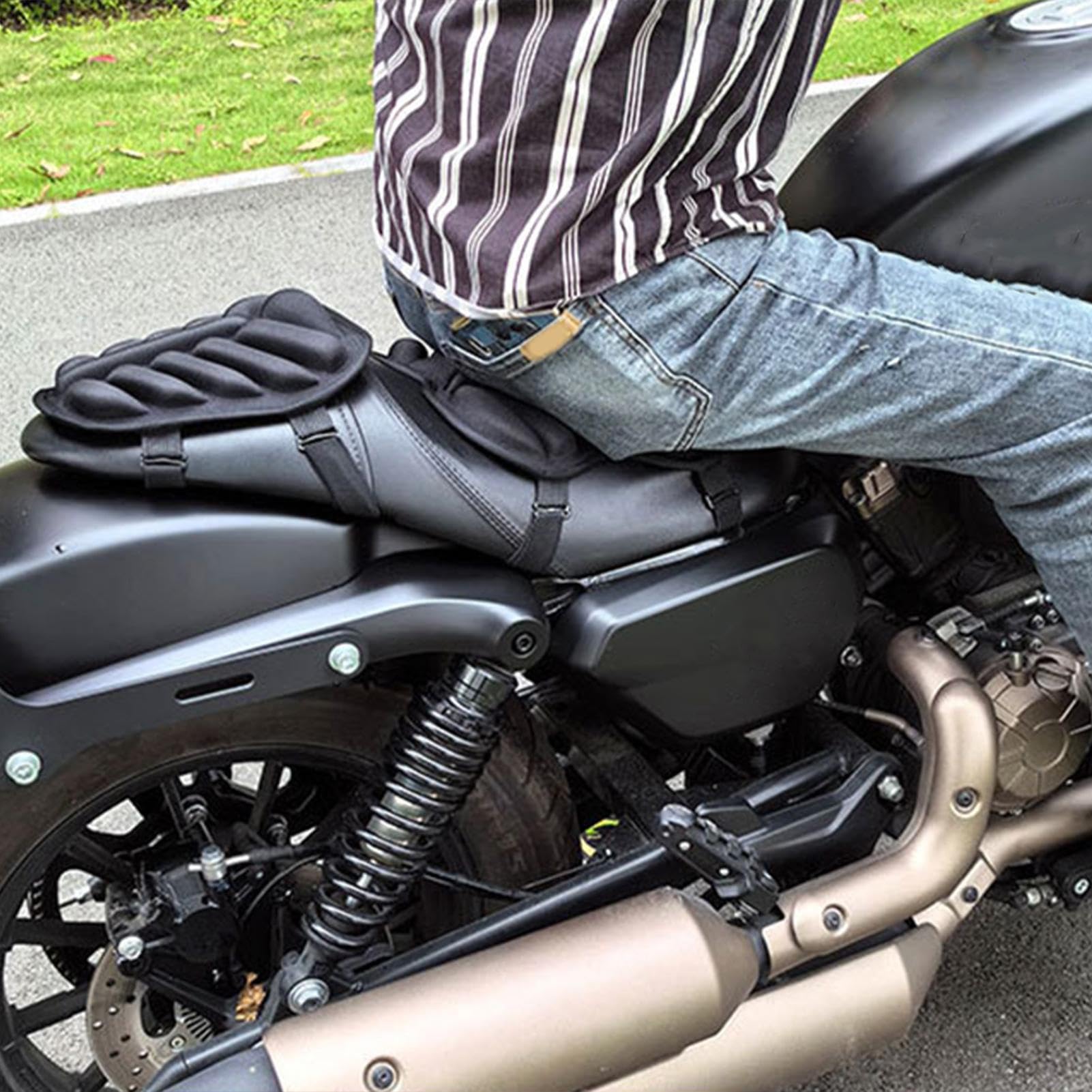 Cuscino Sella Moto, Cuscino Gel Moto Schiuma Per Sedile Per Motos Materassino D'Aria Per Motos Comodo C Uscino Per Passeggero Coprisedile Per M Oto Traspirante Per Lunghe Percorrenze