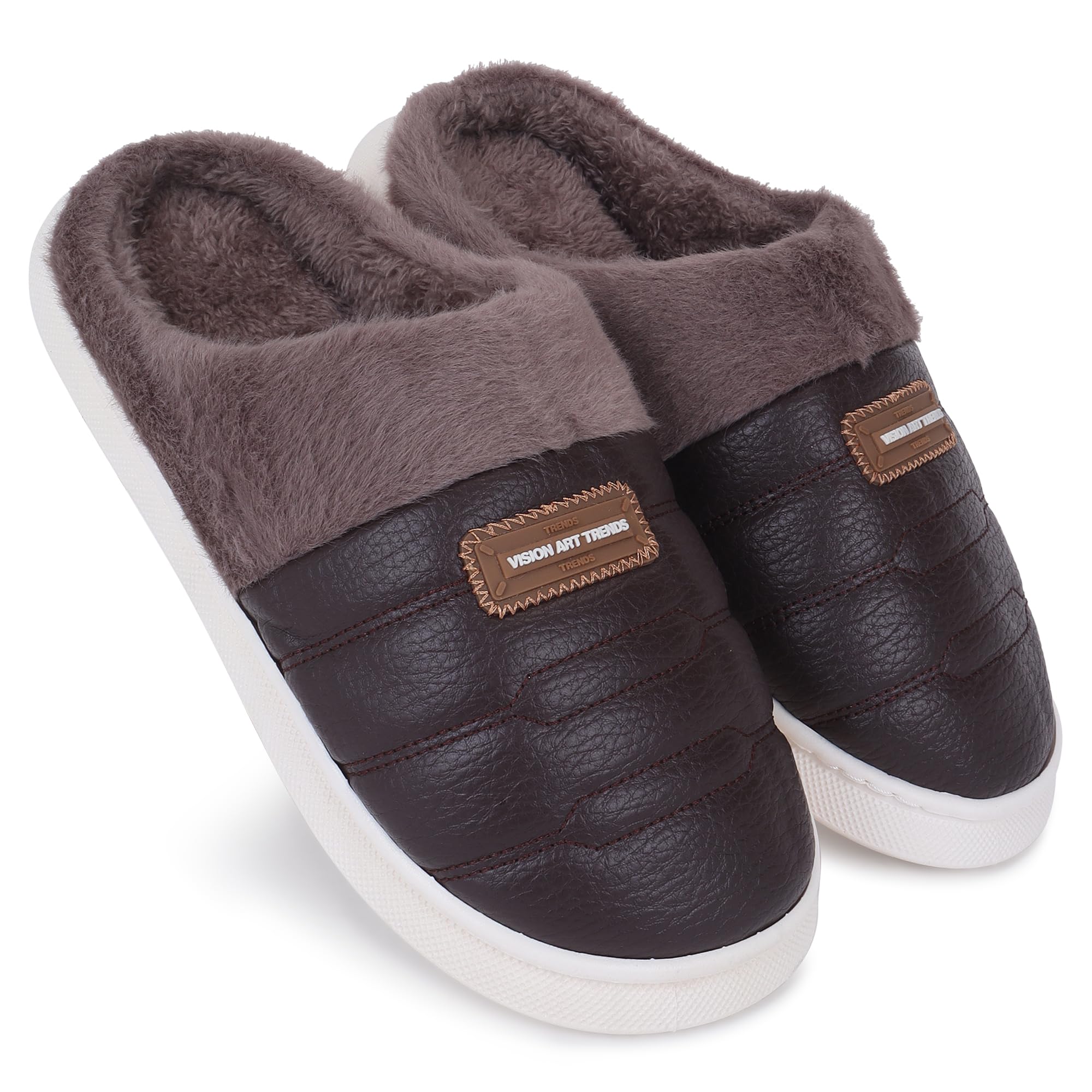 dekkin Men’s Luxury Winter Fur Slippers with Anti-Skid Sole | Premium Warm Indoor House Slippers | Soft Plush Comfort | Lightweight & Durable | 8816-picture-34