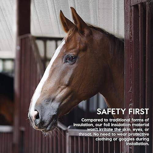 Miniatura 6 de EconoHome Rollo de aislamiento reflectante de calor, núcleo de aislamiento de espuma de 0.118 in, hoja de protección térmica de aluminio de doble