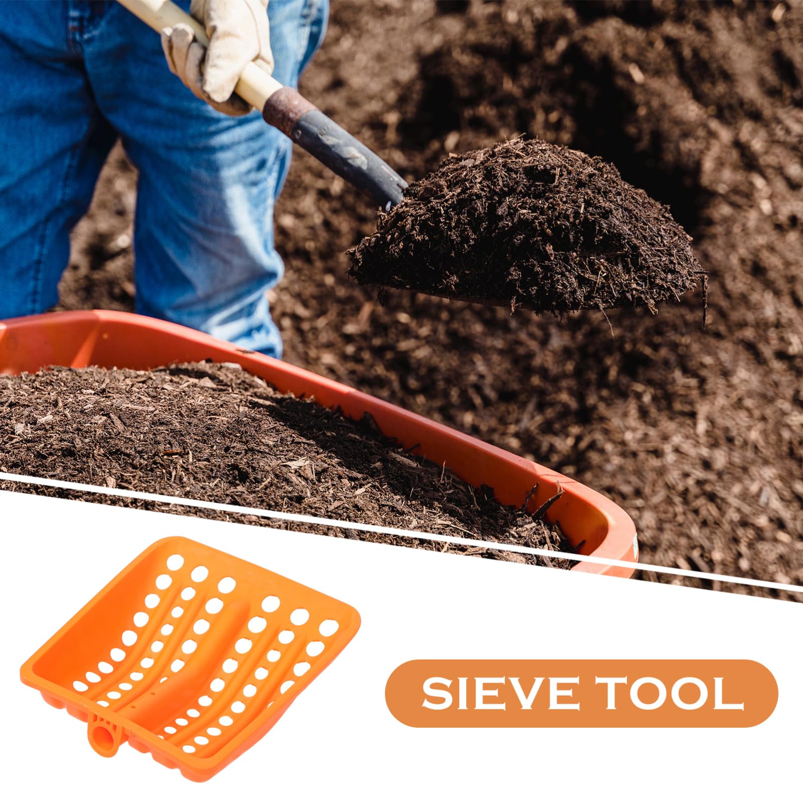 BEBEMOKO Winter Sifting Snow Shovel Multi Purpose Lightweight Plastic Tool for Snow Removal Grain Handling and Poultry Feeding Portable Accessory for Farms Gardens and Outdoors