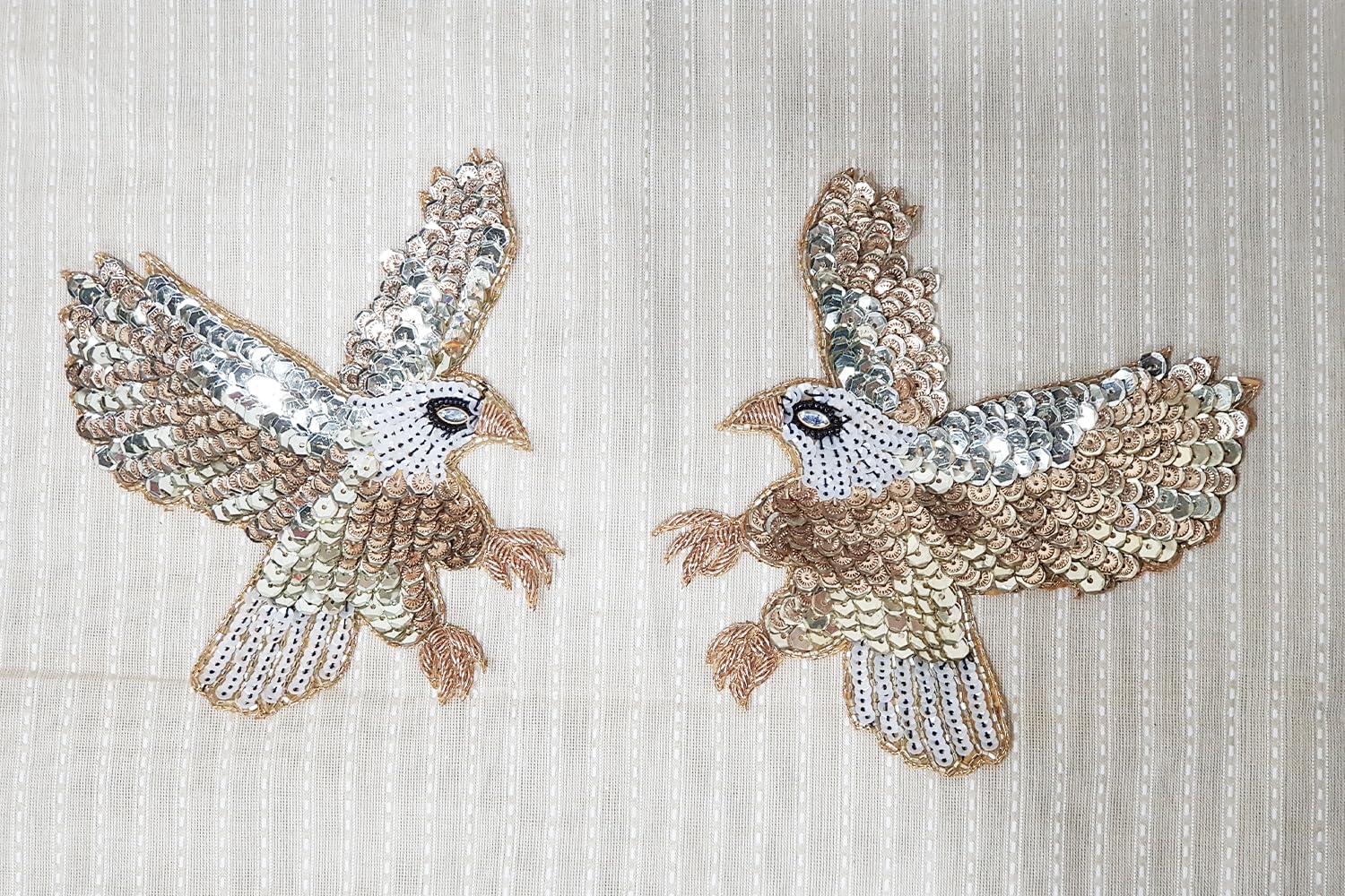 Mohan Shoppe Sequence Work Eagle Design Bird Patch for Suits  