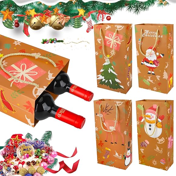 Christmas double wine bottle bags Clearance
