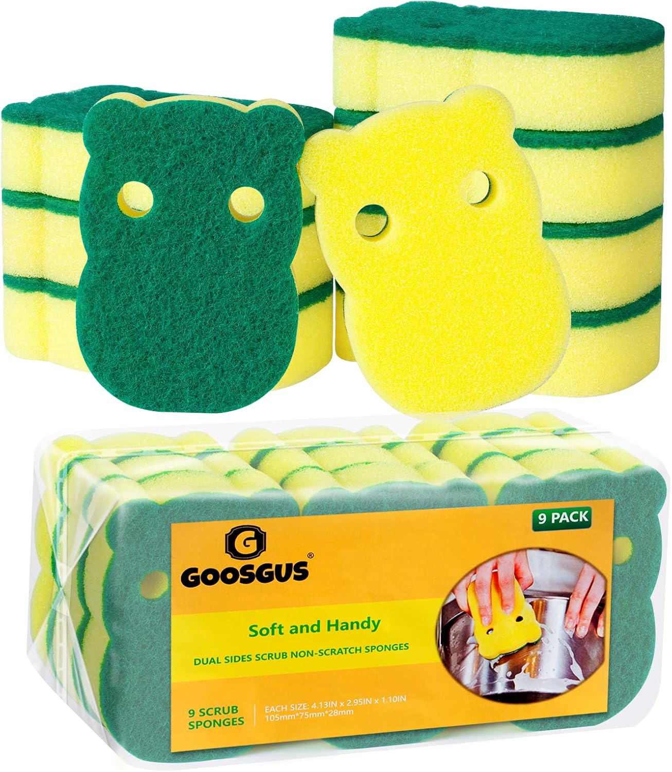 Dish Sponge for Kitchen Cleaning, Dishwasher Cleaner Sponge