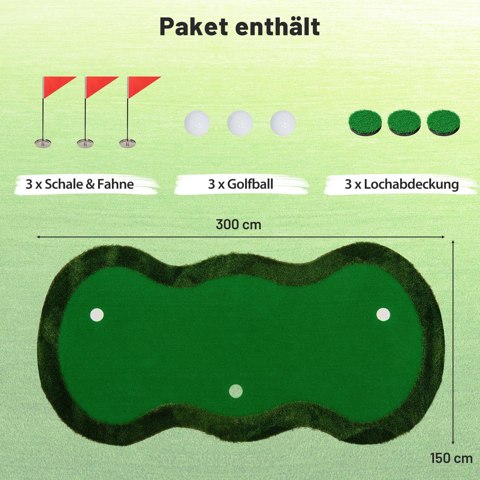FANTASK Unisex – Erwachsene Golf Puttingmatte