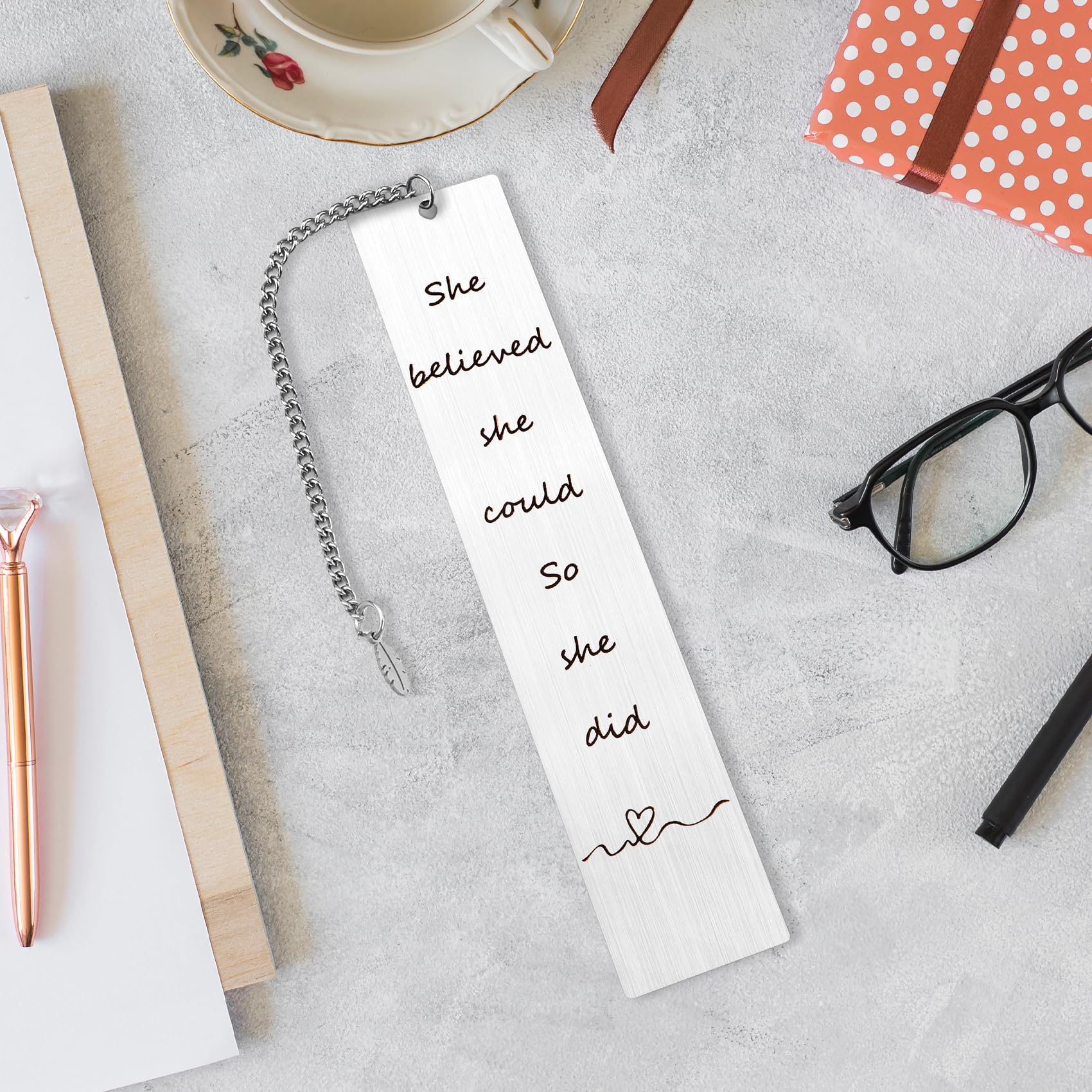Congratulations Gifts for Women Reading Lovers Metal Bookmark Book Accessories She Believed She Could So She Did New Job Proud of You Graduation Gifts Inspirational Gift for Best Friend Her Nurse