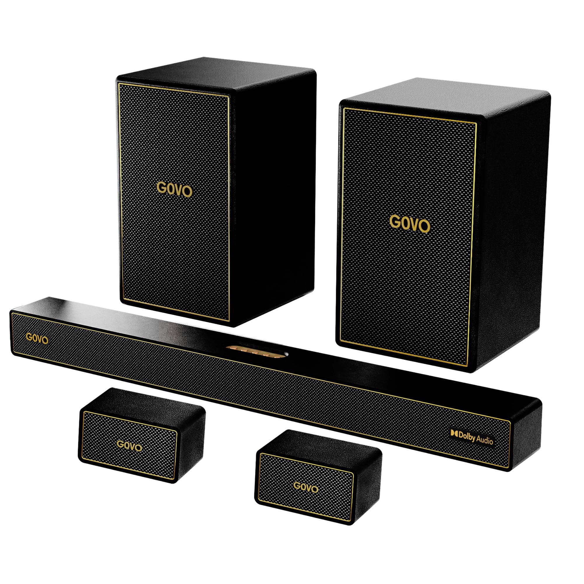 GOVO GoSurround 1008 Pro, 5.2 Channel, 680W Soundbar with True Dolby Audio®, 6.5” Dual Subwoofer, Wired Rear Satellites, HDMI/Optical/AUX/USB/Bluetooth, 3 EQ Modes, LED Display – Platinum Black-image-32