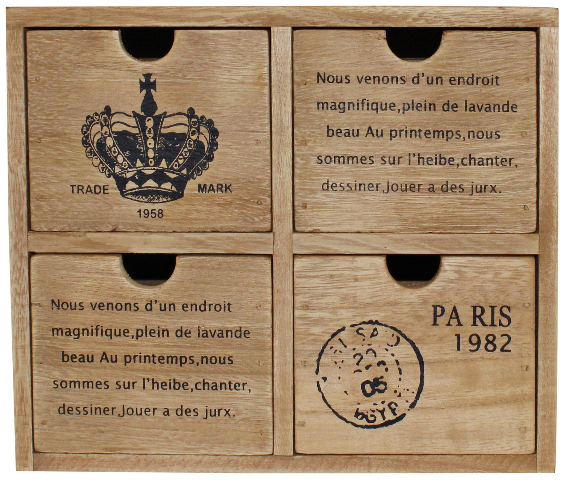 Meuble de rangement rustique à 4 tiroirs Geko pour petits espaces