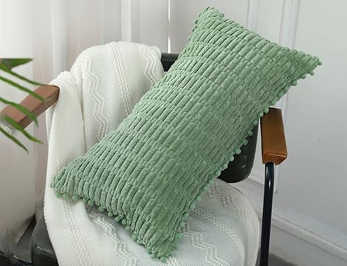 Miniatura 4 de PANOD Funda decorativa larga de almohada lumbar de 14 x 26 pulgadas, bohemia, súper suave y afelpada, funda de almohada larga y larga rectangular