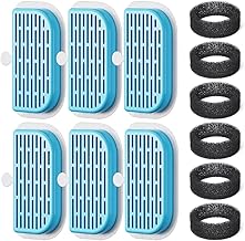 GIOTOHUN Katzenbrunnen Filter Katzen Trinkbrunnen: 12 Filters für Katzenbrunnen - 6 Aktivkohlefilters + 6 Schaumstofffilters - Filter Trinkbrunnen Katzen - Mehrfachfilterung - Haarentfernung