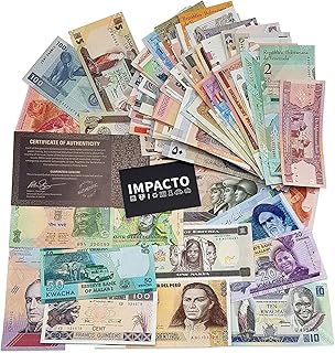 IMPACTO Authentic Foreign Currency - 200 World Banknotes from Different Countries - Uncirculated Money - Collectible Paper Money - Old Currency Bills Collection (COA Included)