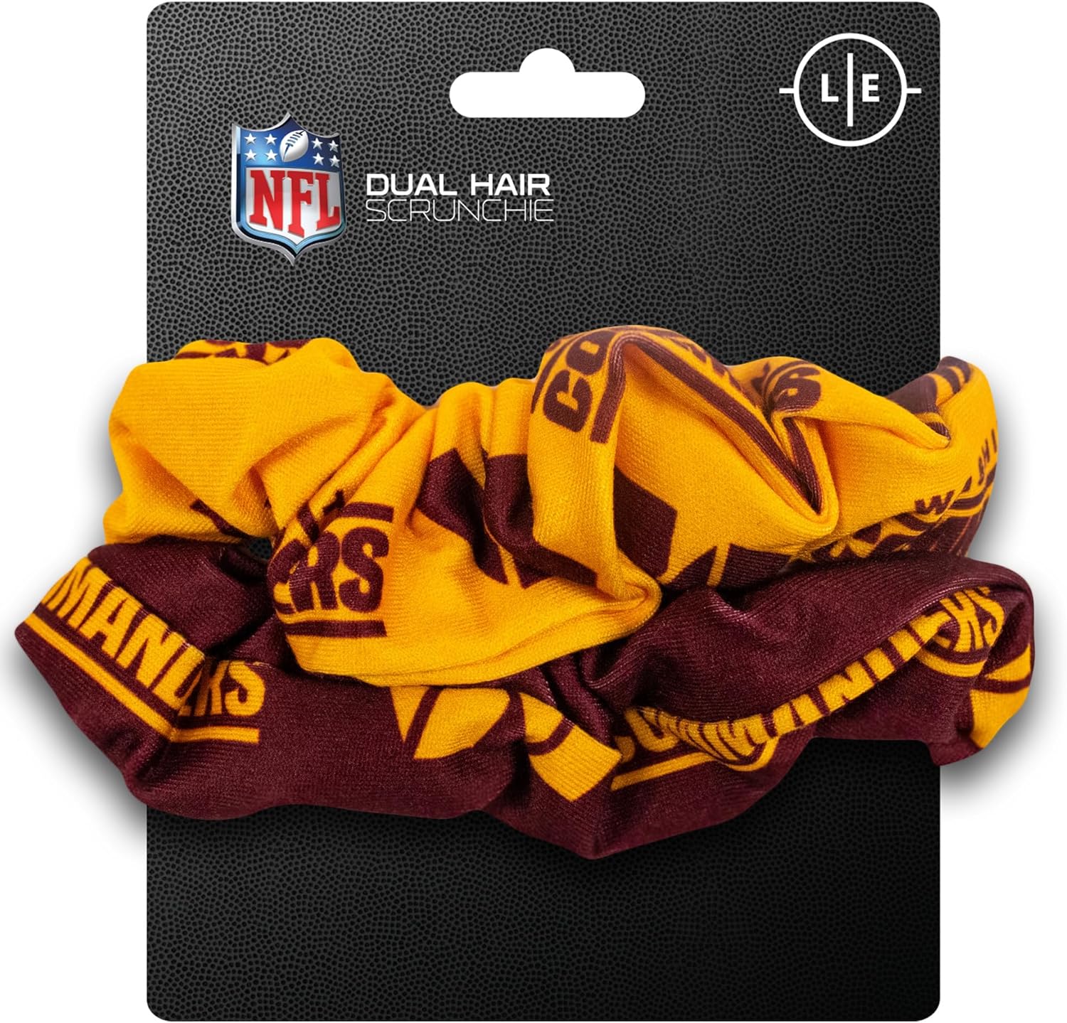 Littlearth NFL Washington Commanders Dual Hair Twist Scrunchie - Officially Licensed Hair Accessory for Game Day, Workouts & Everyday Style (Set of 2)