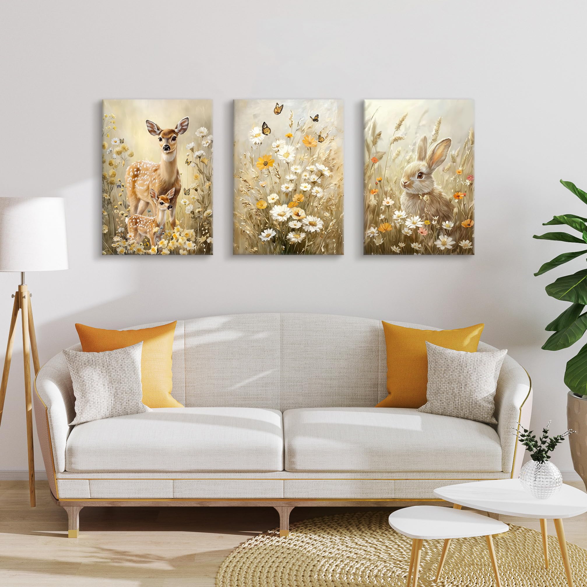 3 Pcs Wooden Framed Canvas Wall Art Set Bohemian Sage Green Canvas Prints Poster Geometric Line Beige Green Pictures for Living Room Bedroom Dinning Room Hallway Stairs Wall Decor 30x40cm x3pcs — view 197