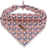 Vista 1 de Pañuelo para perro del Día de la Independencia, 1 bandana con estampado de bandera estadounidense, bandanas de verano, bufanda, bufanda cuadrada