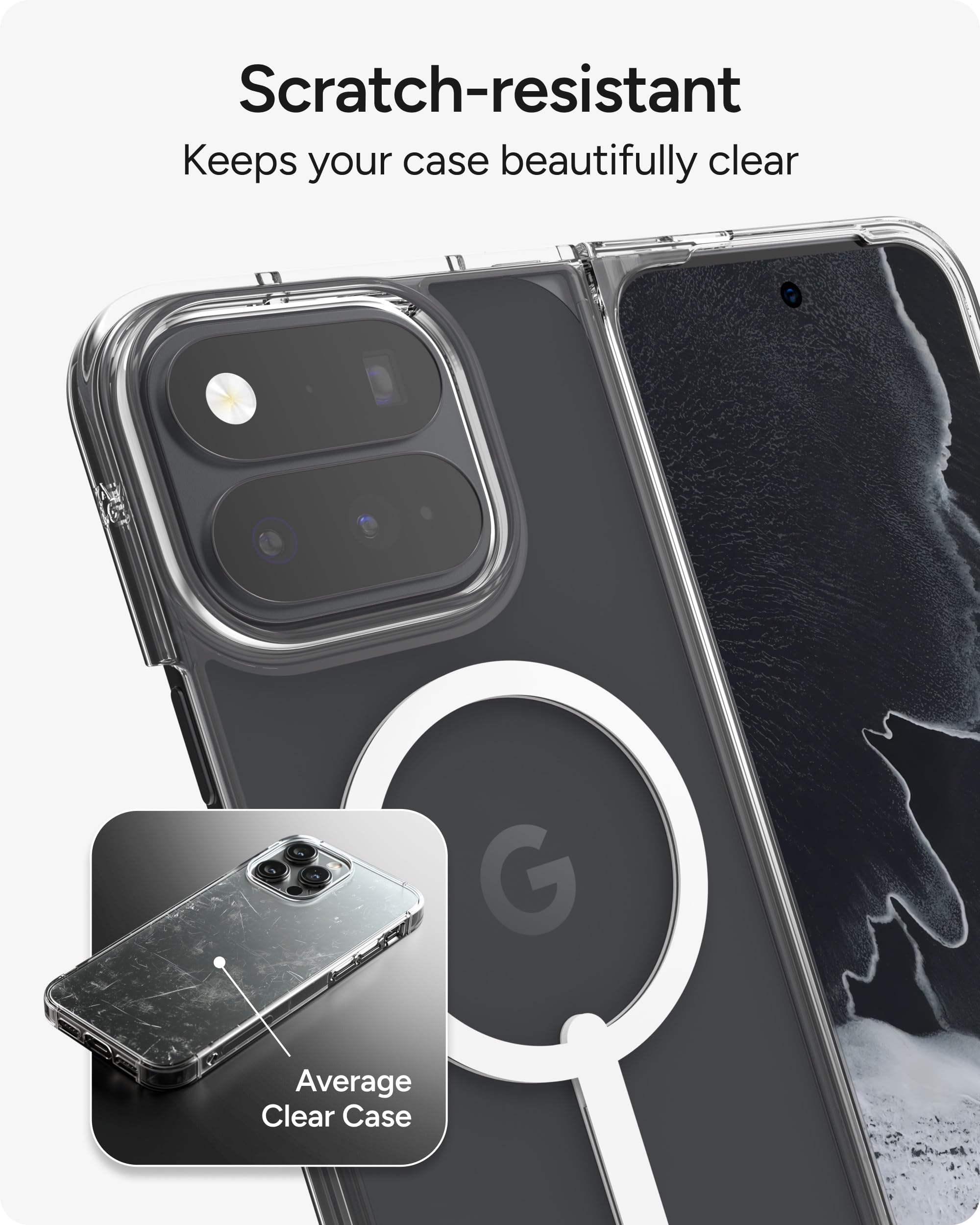 ZAGG Crystal Palace Snap Lite - Custodia pieghevole per Google Pixel 11 Pro | Custodia magnetica ultra sottile, custodia trasparente, protezione affidabile dalle cadute, tecnologia anti-ingiallimento