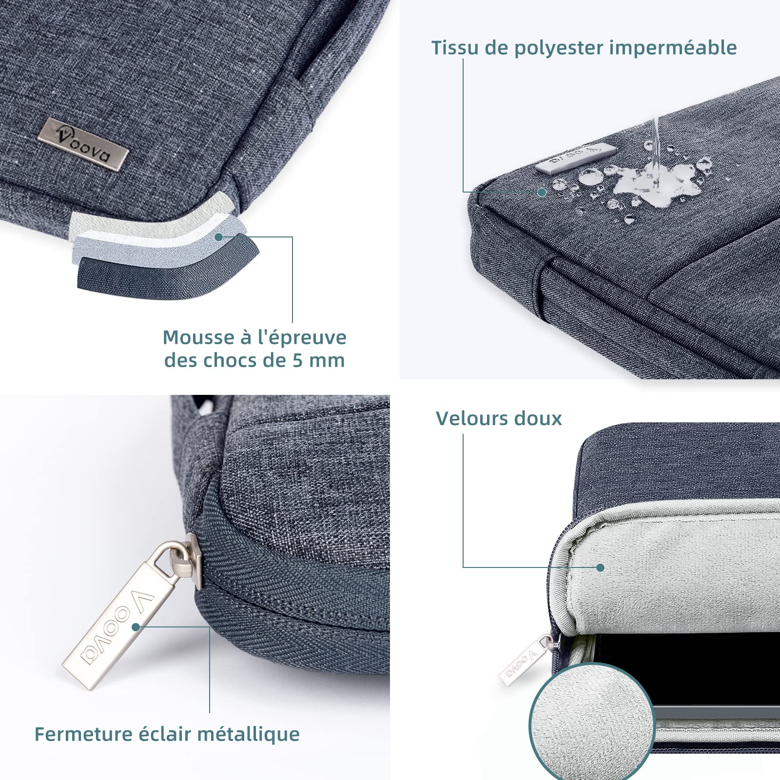 Custodia Laptop 13.3'' In Pelle - Sleeve Con Supporto Regolabile Per MacBook, Surface, Dell, HP - Foto 7