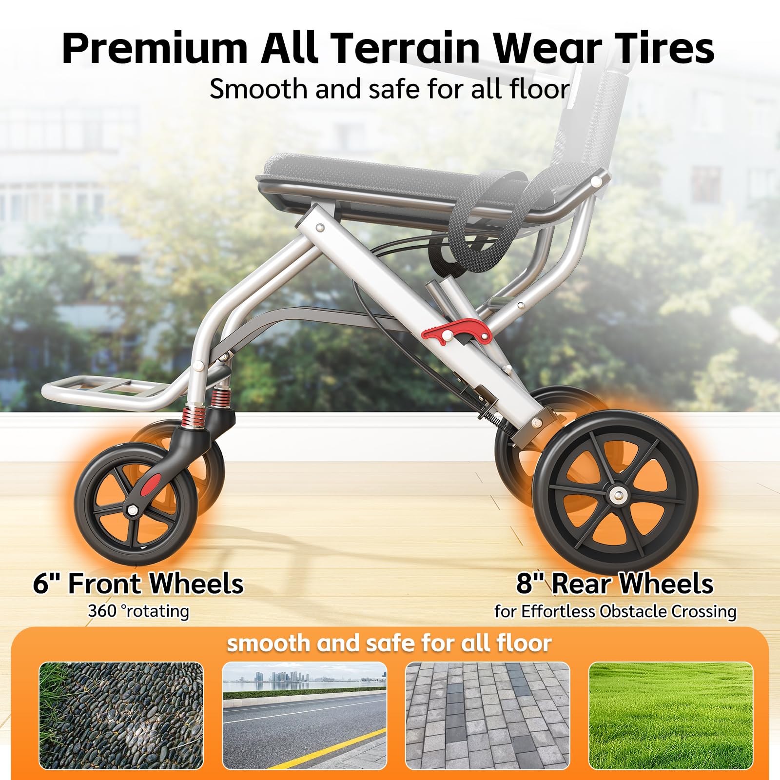 Lightweight Foldable Transport Wheelchair -6
