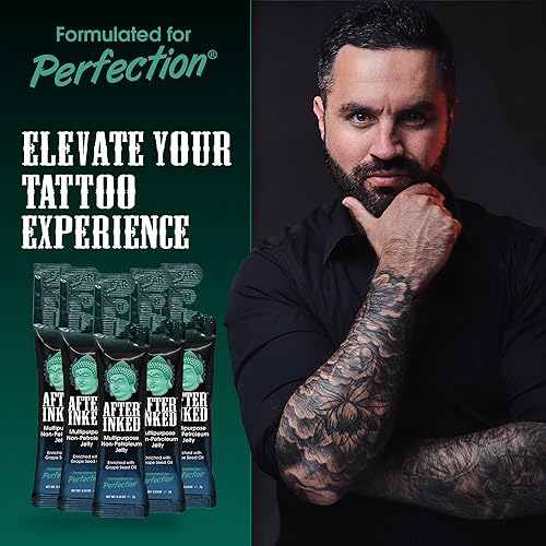 Miniatura 8 de After Inked Jalea multiusos sin petróleo  Hidratante de ungüento para cuidado posterior de tatuajes enriquecido con aceite de semilla de uva,