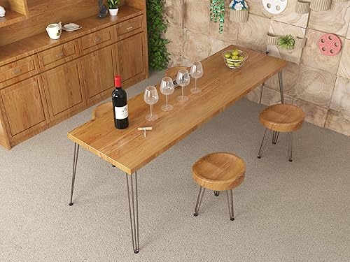 Miniatura 8 de ROTHLEY Patas de mesa de 28 pulgadas, 3 varillas sólidas, patas de mesa de metal para muebles, juego de 4 patas de escritorio con protectores de