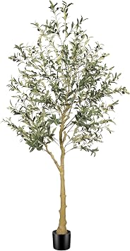 FEELEAD 6ft Faux Olive Tree with Textured Trunk & Lifelike Leave Home Decor