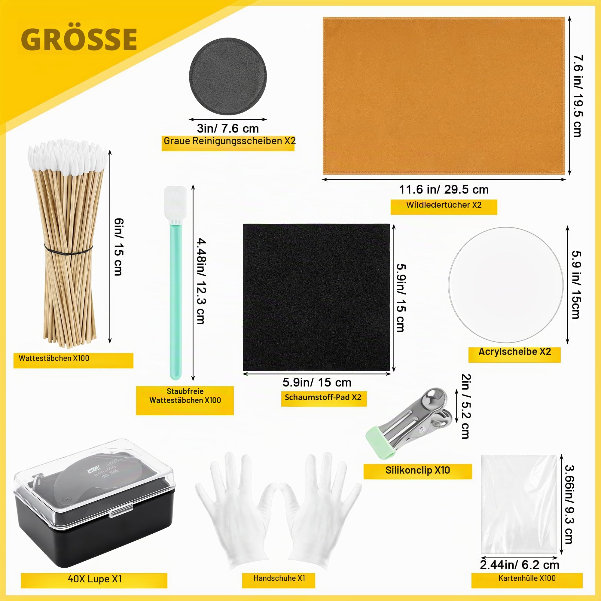 Coldairsoap Karten-Reinigungsset Karten-Abflachungs- und Polier-Set 40-facher Lupe für TCG-Sammler