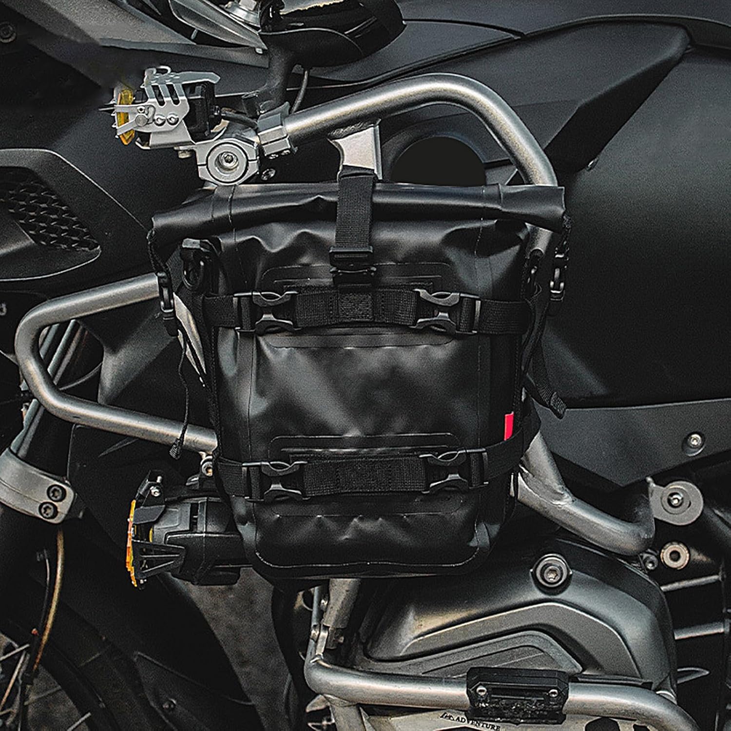 Motorrad-Sturzbügel Tasche für Piaggio Vespa GTS 300 GTS300 2019-2024, Sturzbügel Seitentaschen Tasche wasserdicht Satteltasche mit Schultergurt Seitentasche,Black/A
