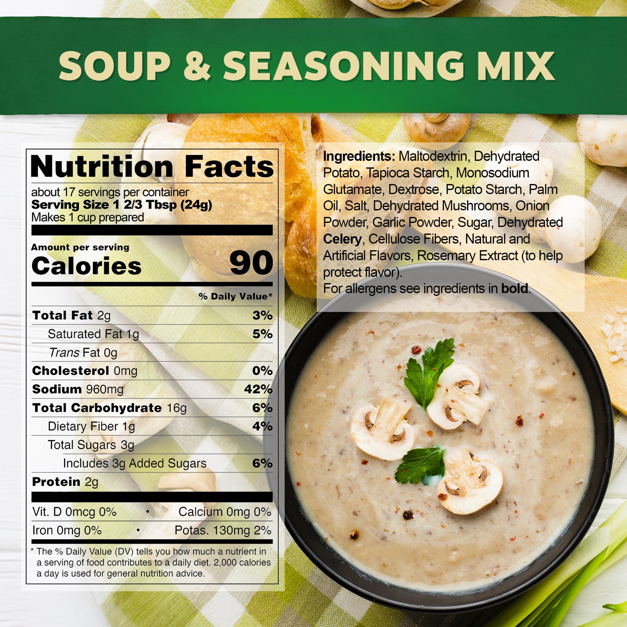 Osem Mushroom Flavored Soup & Seasoning Mix - Powder Broth Base, Perfect for Soups, Sauces, Stews, Rice, and More - Rich Savory Flavor Enhancer for Cooking - 14.1 oz (Pack of 2)