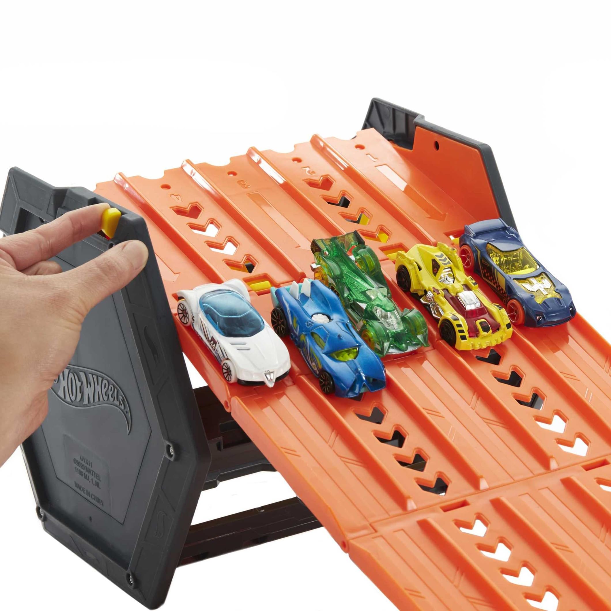 Hot Wheels Action Pista para coches de juguete portátil, incluye 1 vehículo (Mattel HGK41)