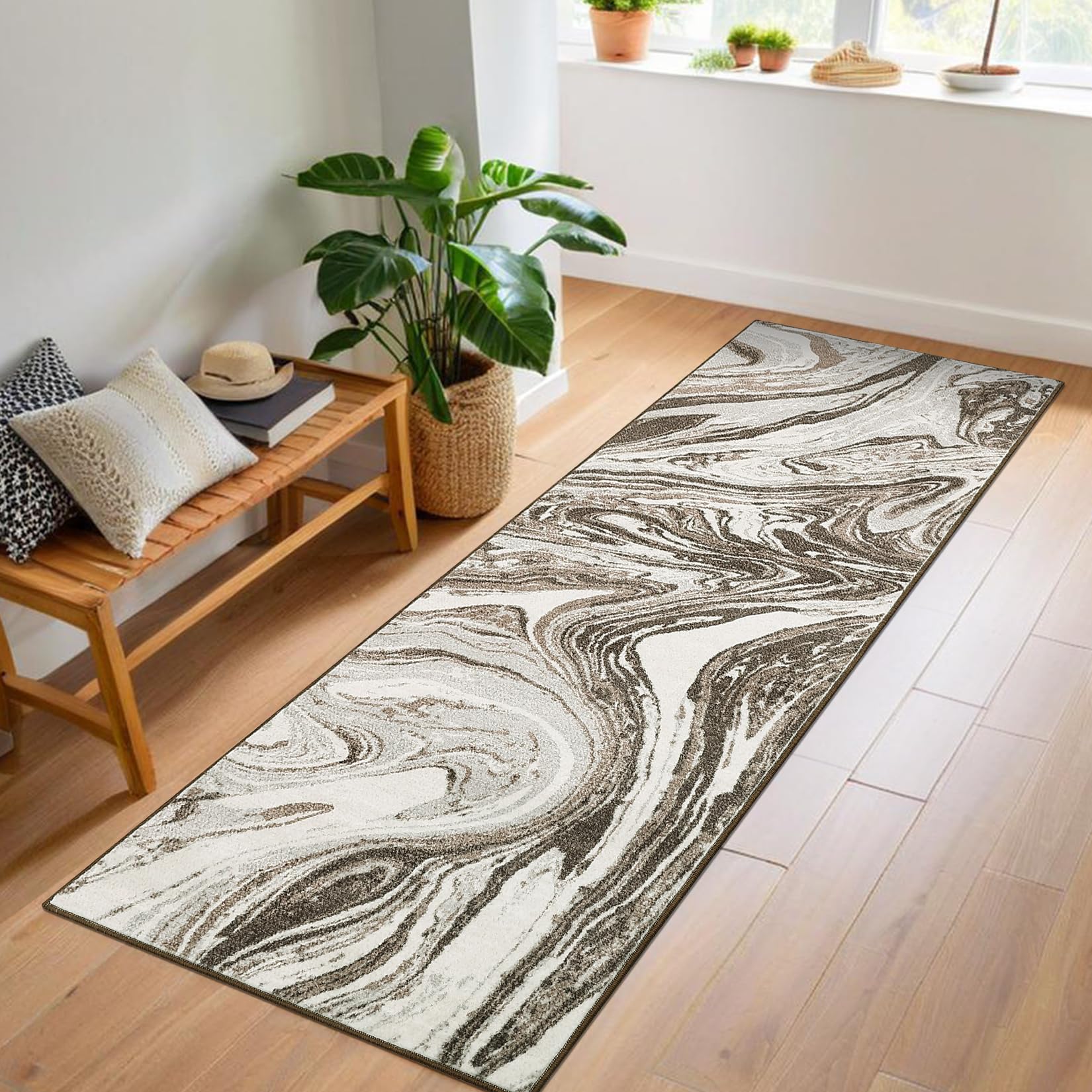 Tapis de couloir antidérapant et lavable COZYLOOM résistant aux taches