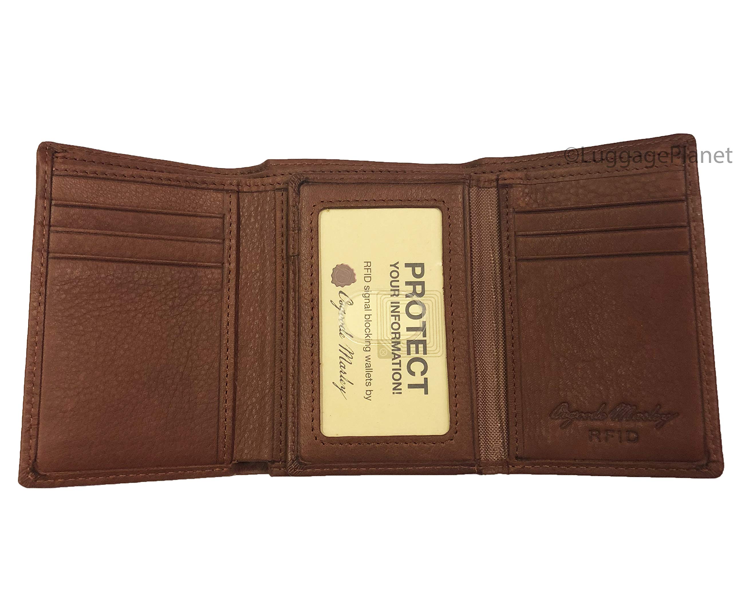 Osgoode Marley RFID Extra Page Mens Trifold Leather Wallet - Brandy