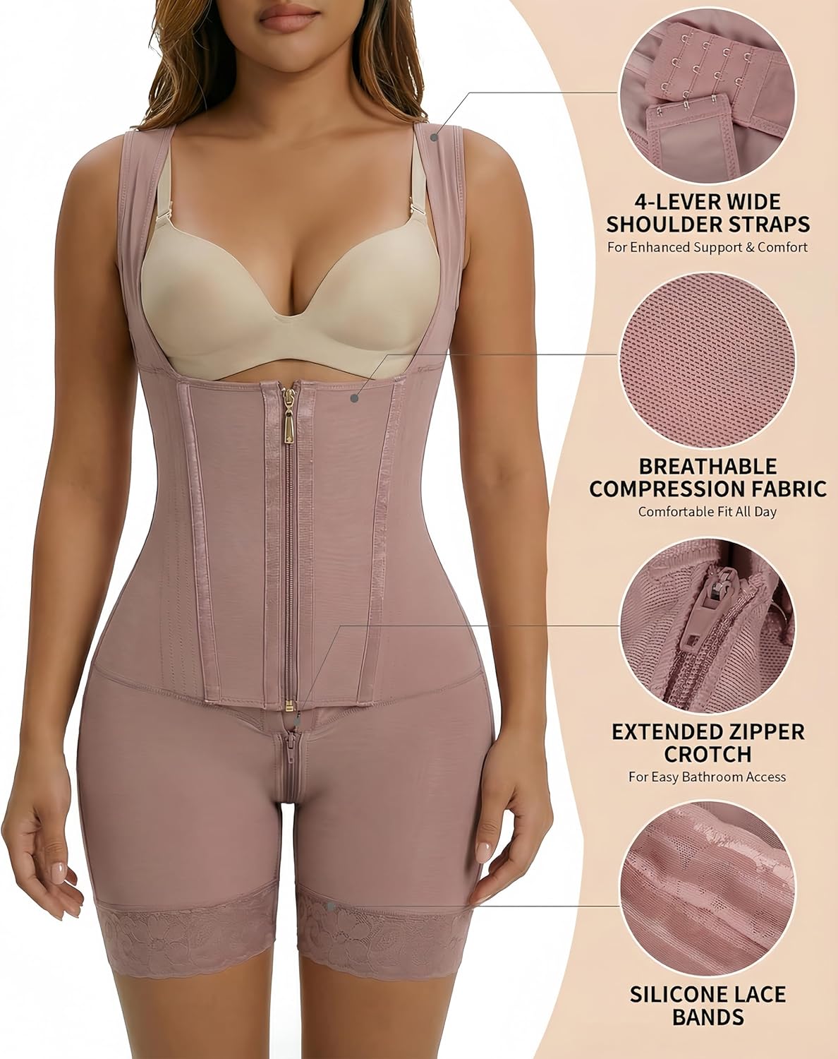 Underbust Fajas Colombianas Shapewear for Women Postpartum Body Shaper Tummy Control Butt Lifter - Image 4