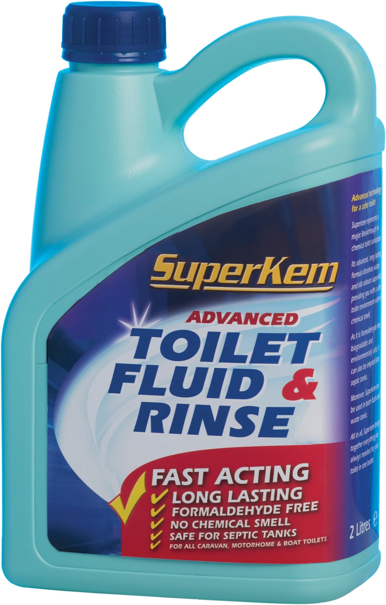Elsan Superkem Advanced Toilet Fluid and Rinse - Blue, 2 Litre