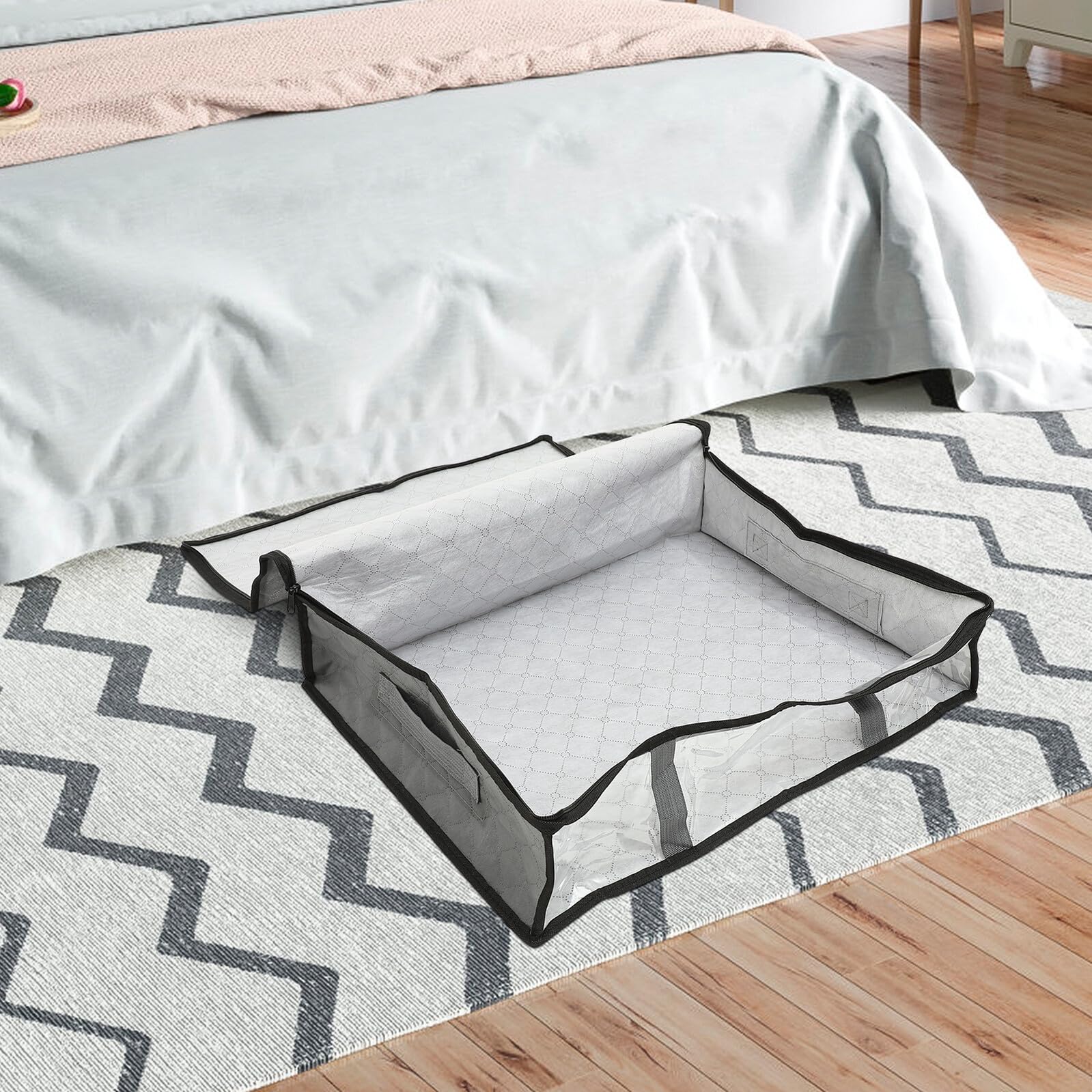 Gatuida Contenitore Portaoggetti Sotto Letto in Non Organizer Pieghevole per Trapunte Coperte e Vestiti Maniglie e Design Traspirante