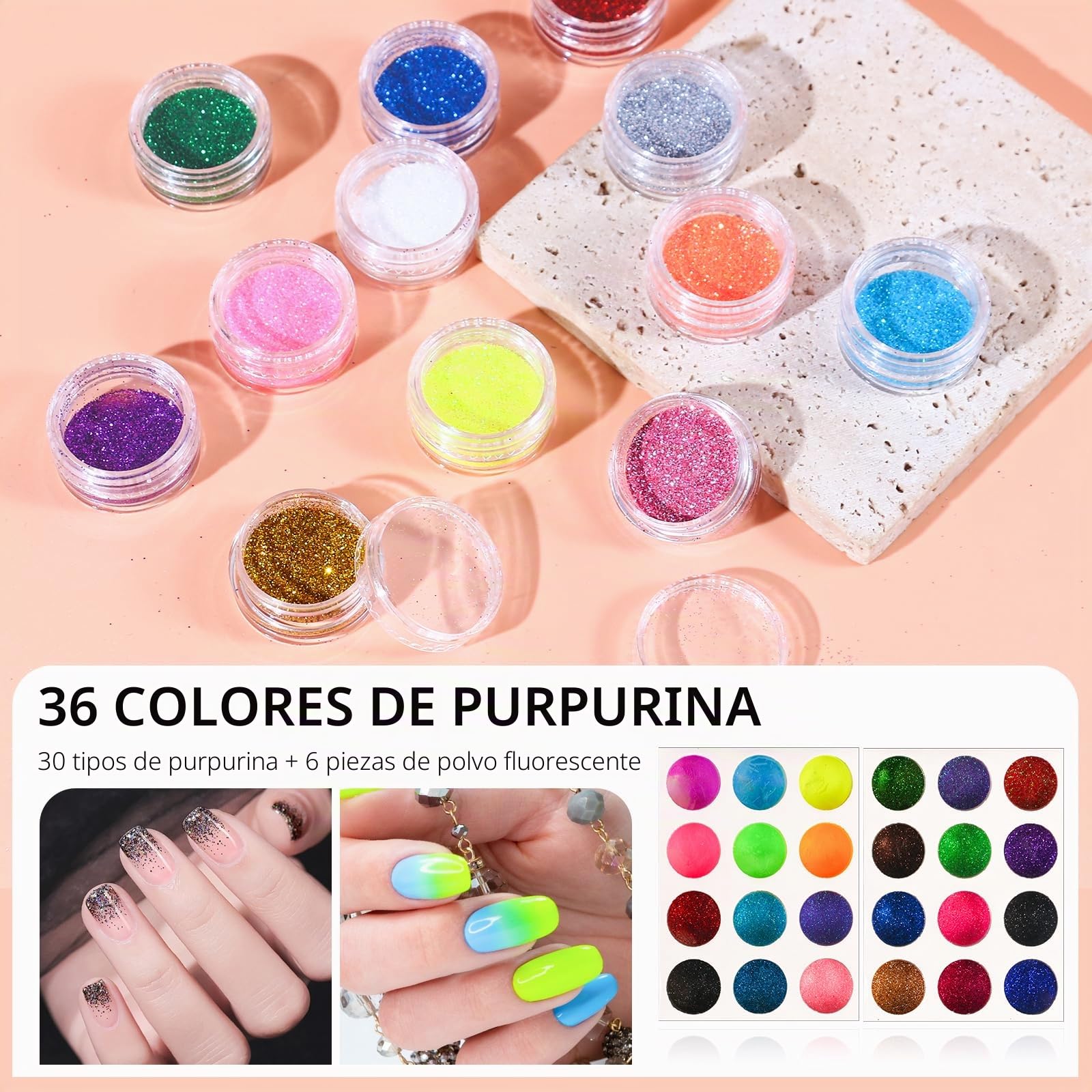 Juego de salón de uñas, polvo acrílico con líquido acrílico de 30 ml, fresa de gel con lámpara UV, set de decoración para mujeres