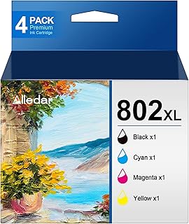 802XL 802 Ink Cartridges Remanufactured Replacement for Epson 802XL Ink Cartridges Combo Pack for Epson 802XL T802 Use for Epson Workforce Pro WF-4730 WF-4740 WF-4720 WF-4734 EC-4020 EC-4030 (4 Pack)