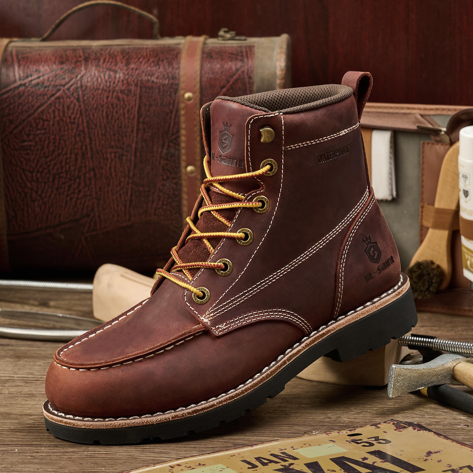Fait à La Main Imperméables Souple Moc Toe Bottes Classique Cuir véritable Welts Cheville Mode