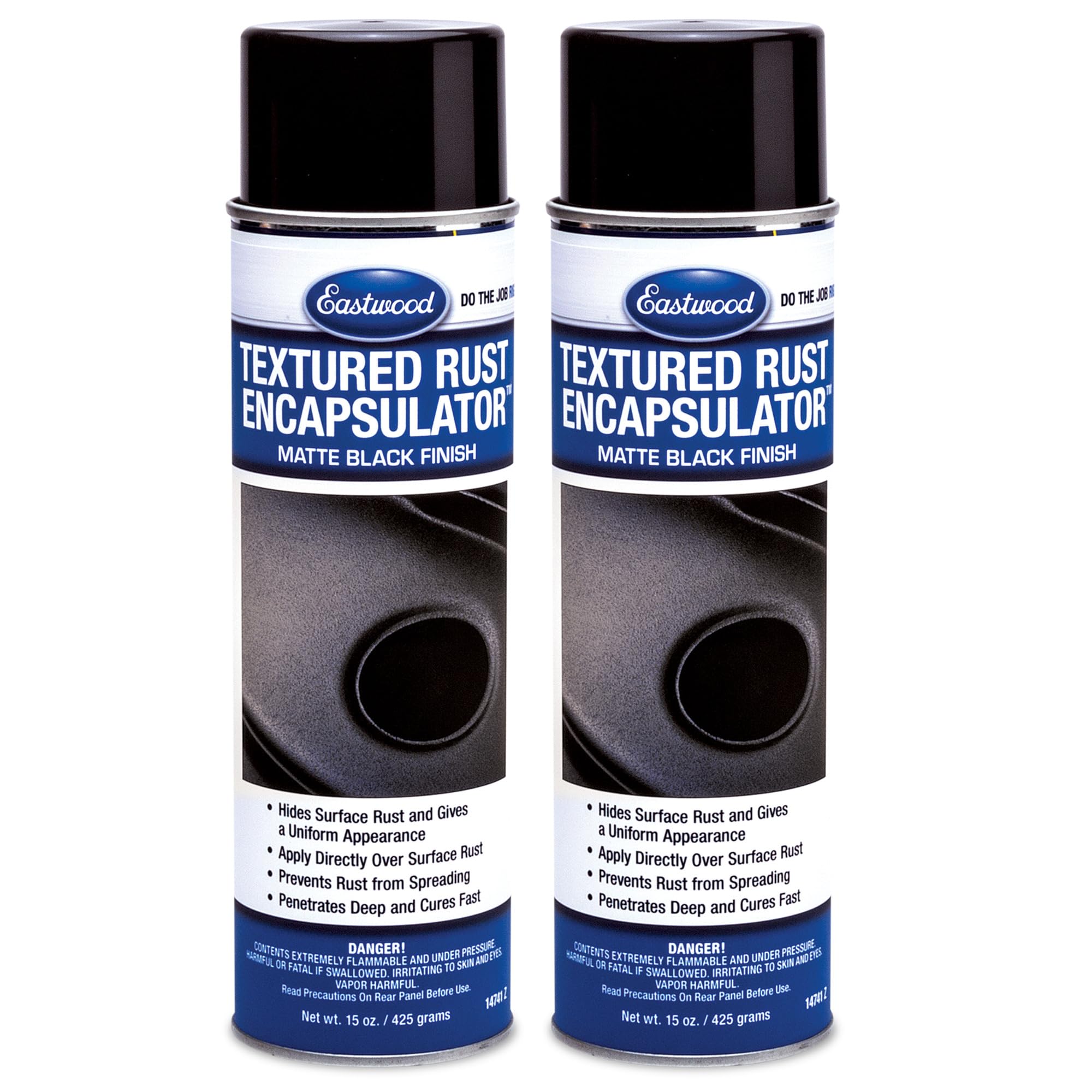 Eastwood Textured Matte Black Rust Remover Spray | Aerosol Prevents Rust Corrosion Epoxy Fortified LOW VOC Formula | 15 Oz. Textured Matte Black 2 Pack