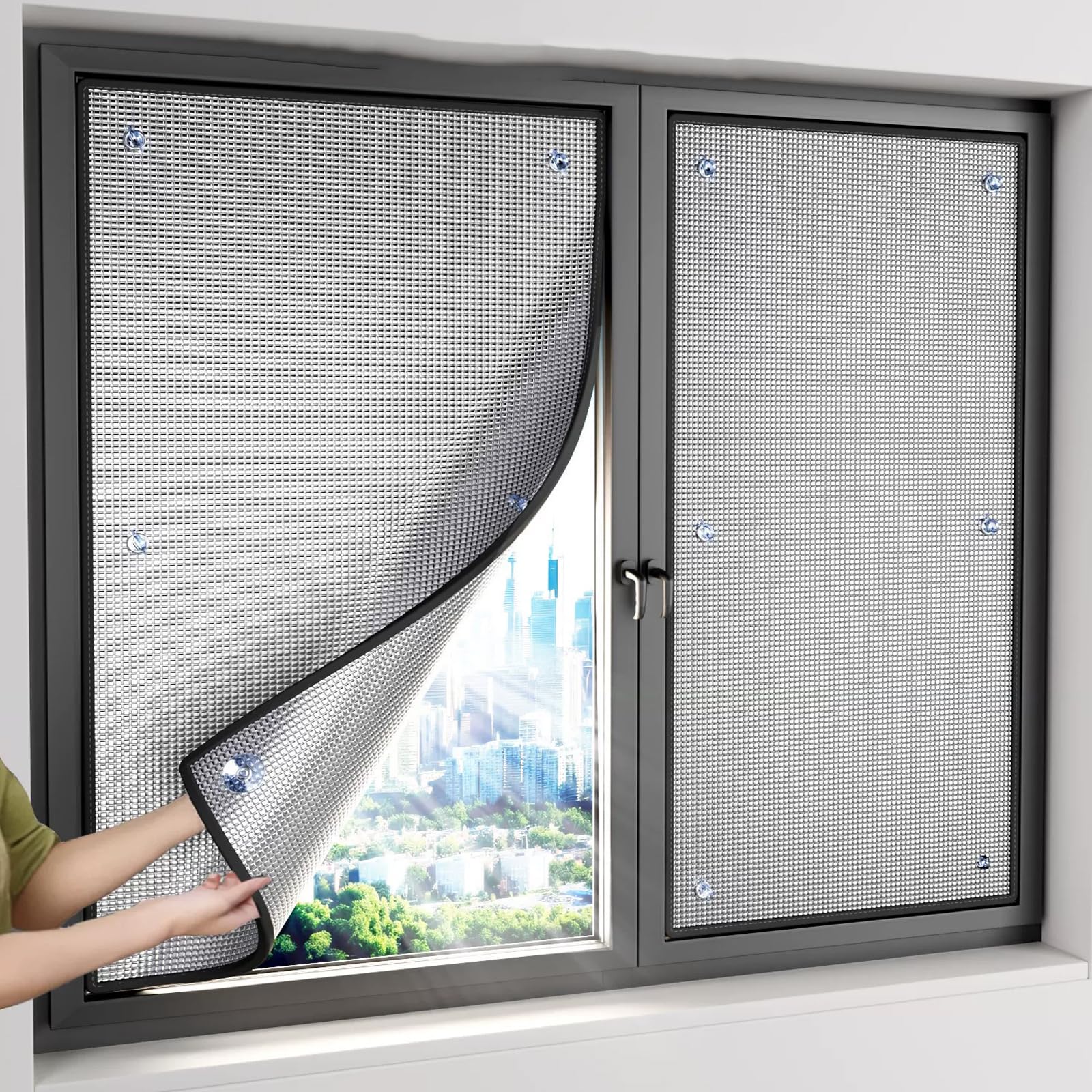 Privacy Window film,Heat Control Glass Film for Living Room,Office (60x140cm)