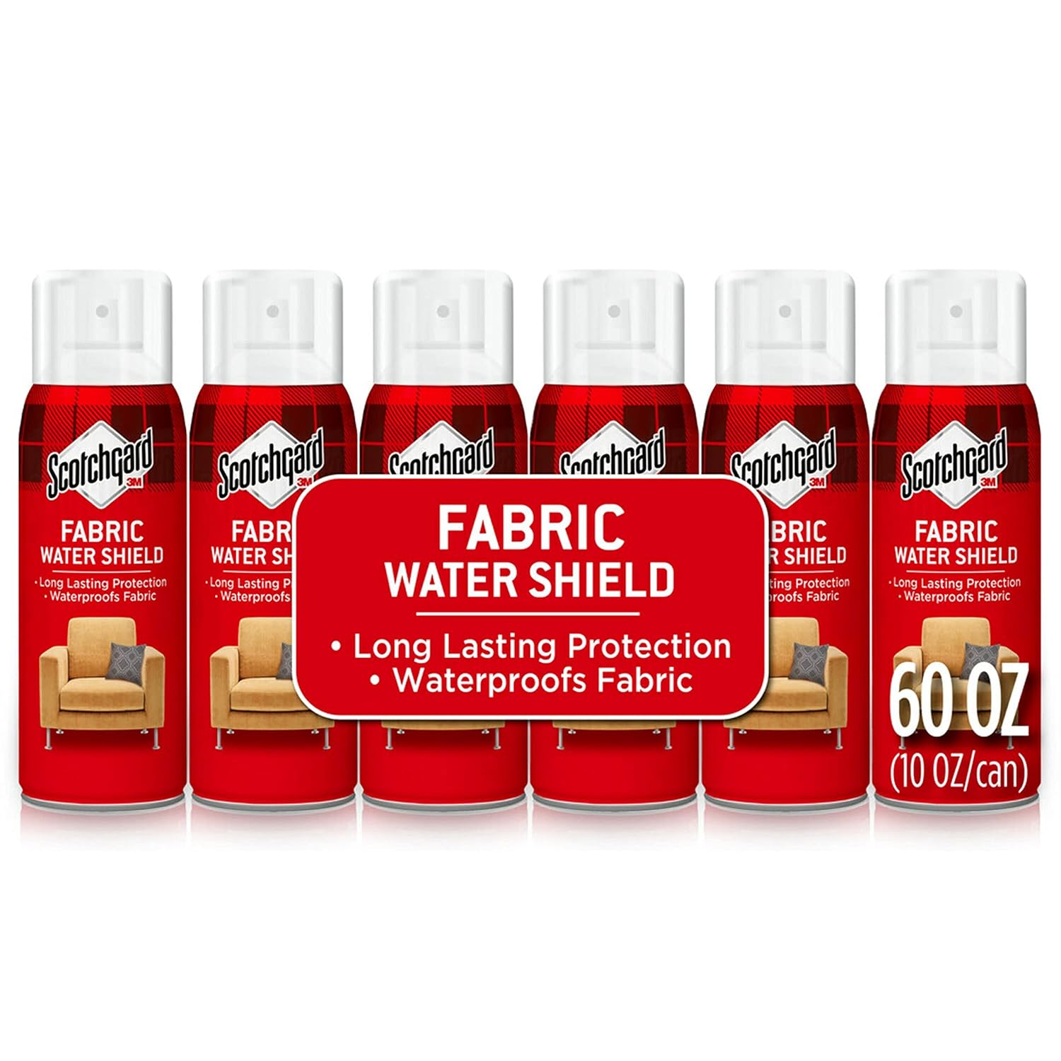 Scotchgard 60 Ounces (Six, 10 Ounce Cans) Fabric Water Shield, Ideal