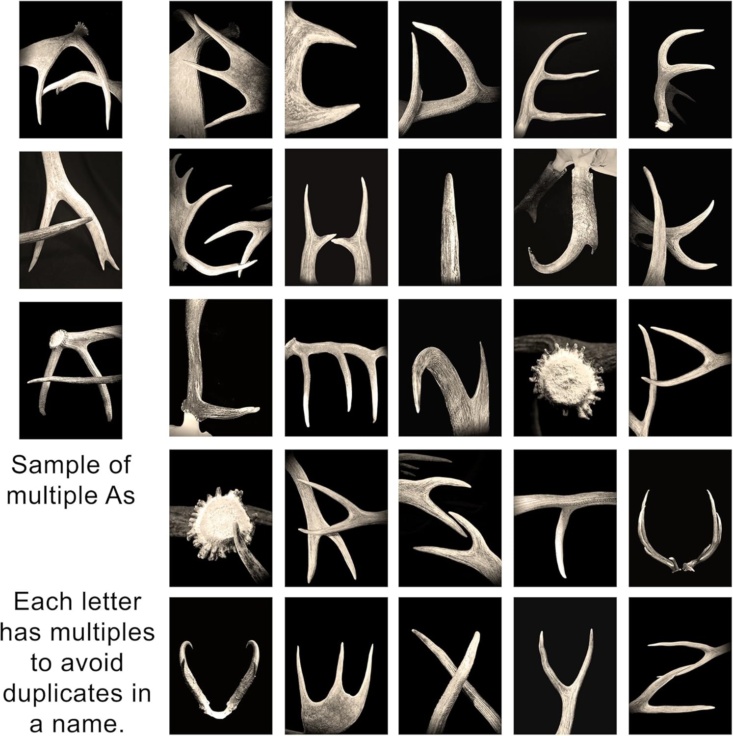 Personalized Antler Name Art - Lodge, cabin, man cave, decor. (Framed Canvas - 13.5 x 32.5)