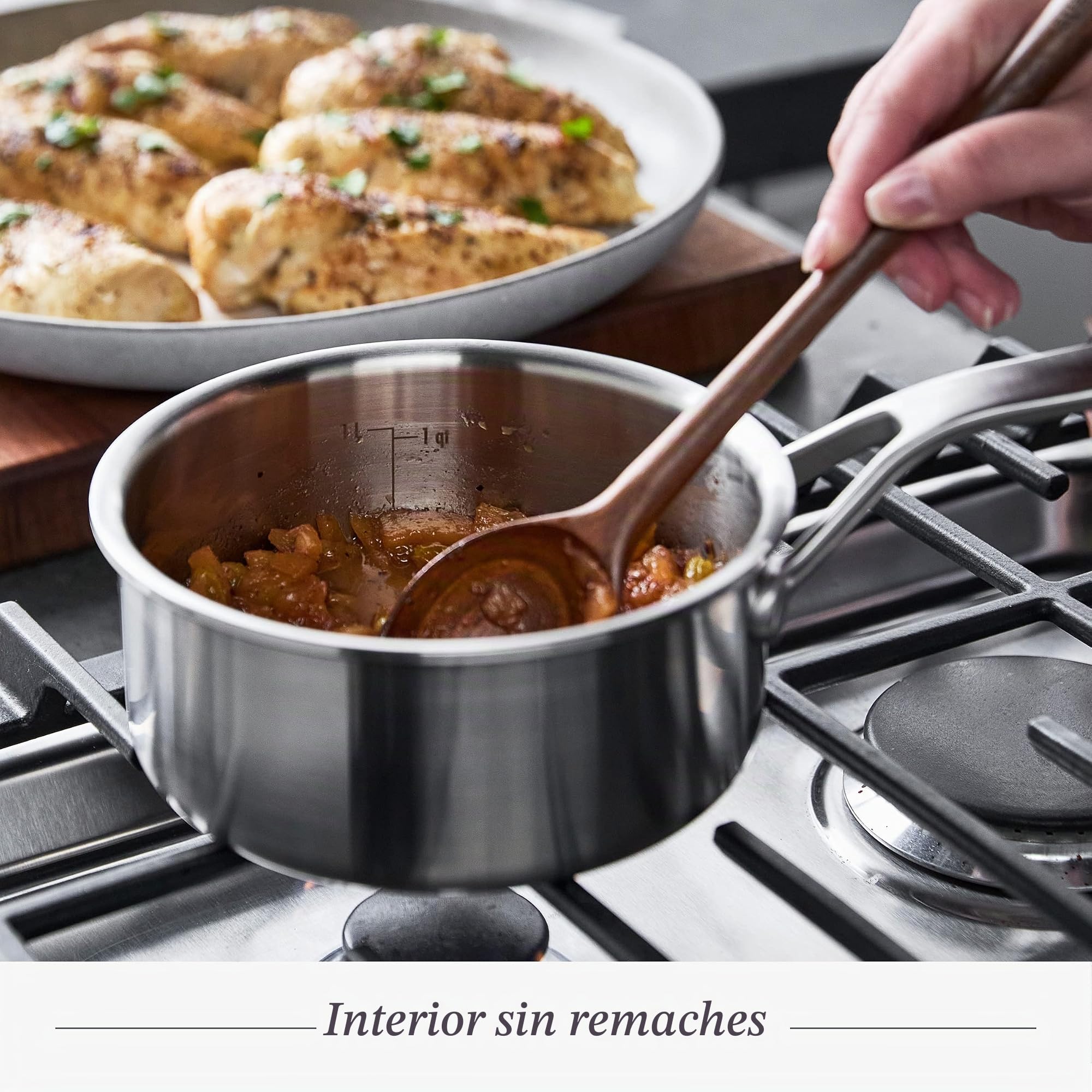 Merten & Storck, Tri-Ply 3 Cacerola de acero inoxidable con tapa de 16 cm / 1.5L, multicapa, apta para inducción, horno y lavavajillas, color plata