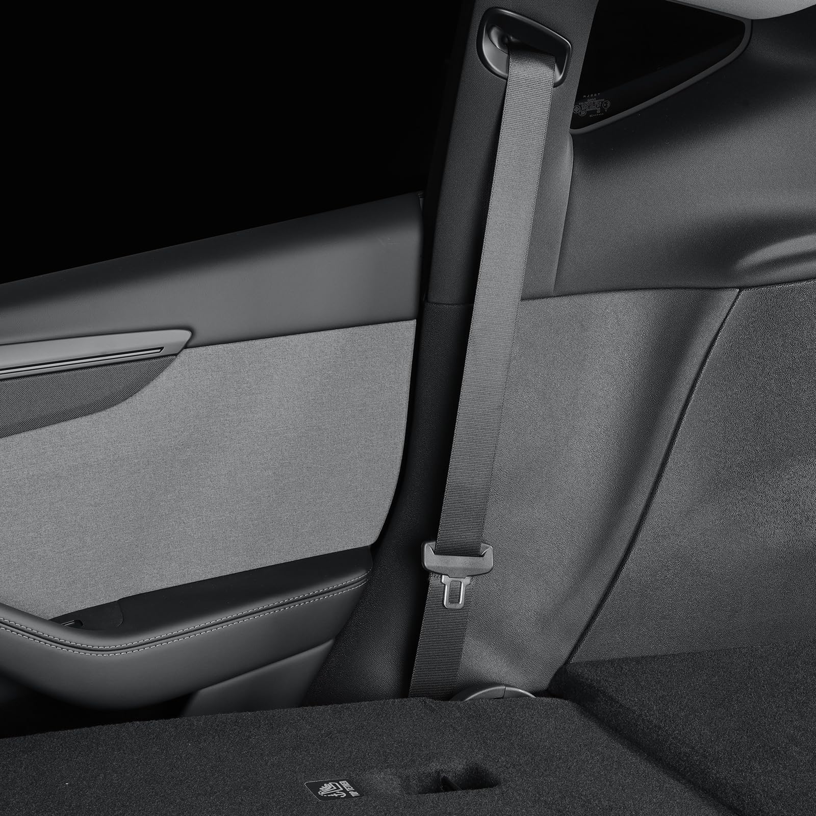 LUCKEASY Tylny bagażnik boczny pokrowiec ochronny do Tesla Model Y Juniper 2025 2026 nowy 5-osobowy bagażnik ochrona lewego i prawego panelu TPE Velcro Stick Cargo Side Protect Mat Czarny