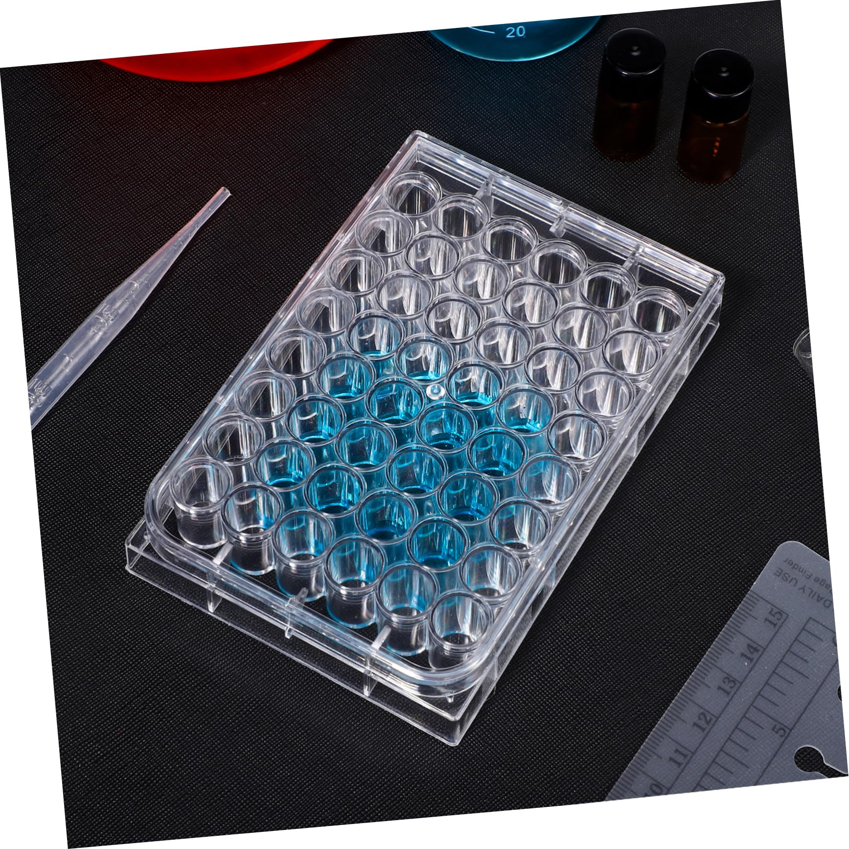 Gatuida 15pezzi Piastra Di Coltura Cellulare Trasparente Da Pozzetti Contenitore Per Esperimenti Di Laboratorio Strumento Per Coltura Tissutale Materiale Vergine Design Con Coperchio Per