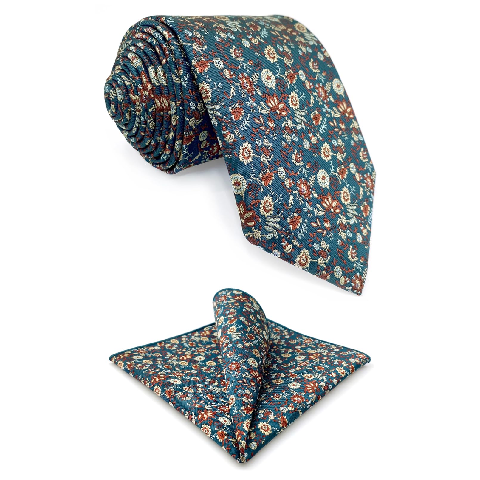 S&W SHLAX&WING Corbatas florales para hombres multicolores algas verdes boda grande y alto