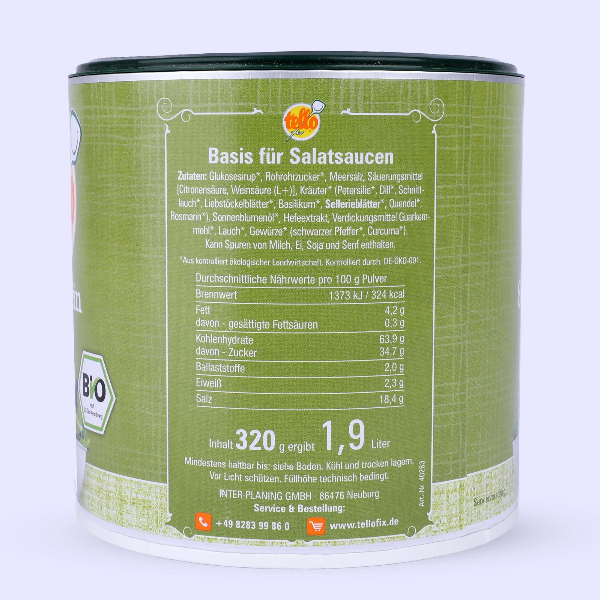Tellofix Salatfein Classic 3er Set (3x 320g) – BIO, Vegetarisch, Ohne Zucker & Zusatzstoffe – Perfekt für Salate & Frischkost – Kalorienarm, glutenfreie Lebensmittel - Als Brühe oder Suppengewürz